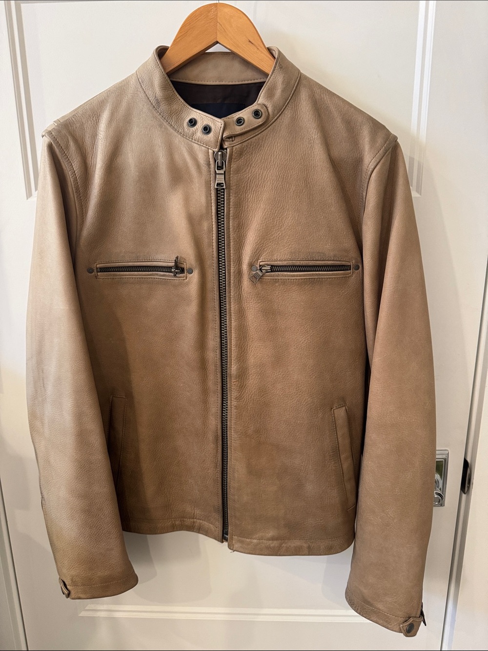 Banana Republic Tan Leather Bomber Jacket